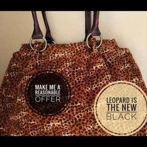 Leopard Corduroy fabric animal purse